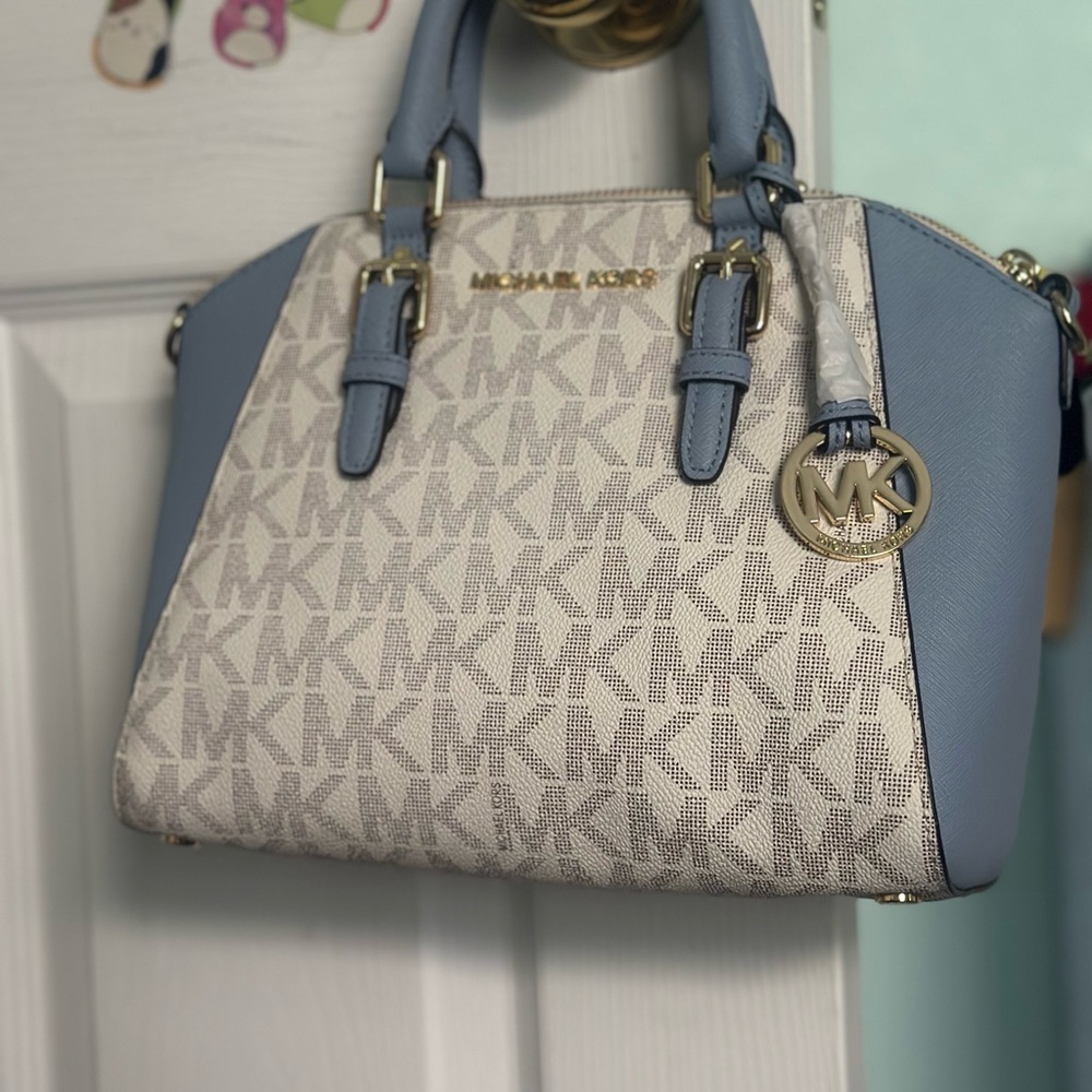 Michael Kors Gray and Blue Satchel - Picture 2 of 7